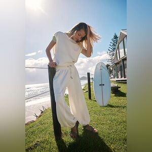 Free People Cream Jumpsuit